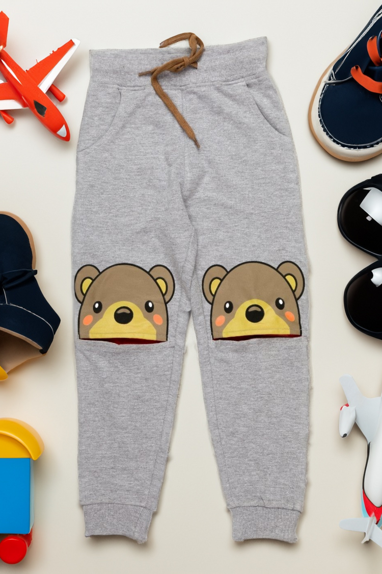 Toddler Boys 3D Knee Bear Pants