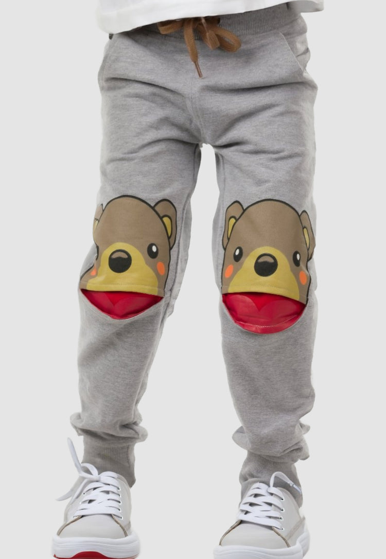 Toddler Boys 3D Knee Bear Pants
