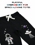 Young Astronaut 100% Cotton with Playful Embroidery Pants