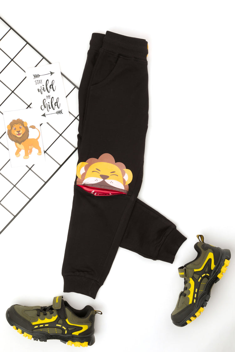 Toddler Boys 3D Knee Lion Pants